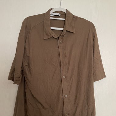 Bershka brown short-sleeve shirt M