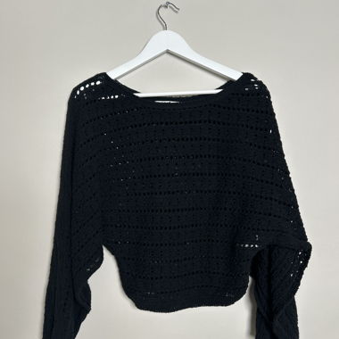 Zara Schwarzer Strickpullover