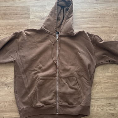 Hoodie à fermeture éclair marron