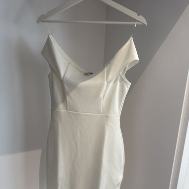off shoulder midi dress
