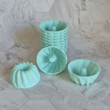 Set silicone bundt cake molds mint