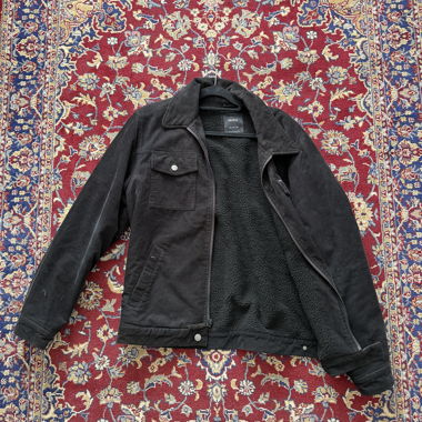 Giacca in velluto a coste RVCA nera con fodera Teddy