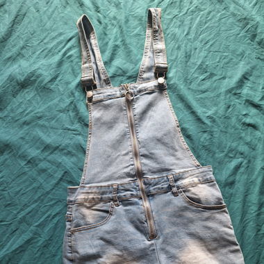 kurze denim Latzhosen