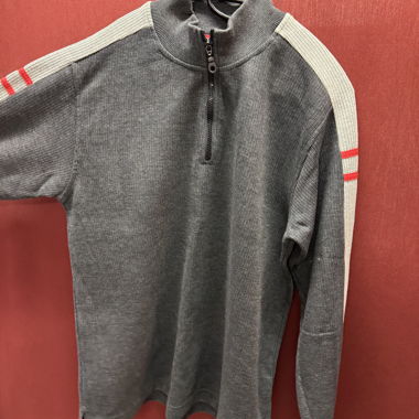 Maglione grigio con zip