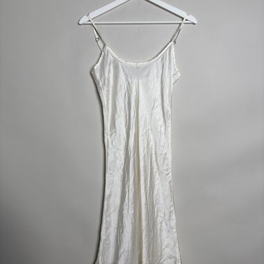 Abito slip in raso bianco