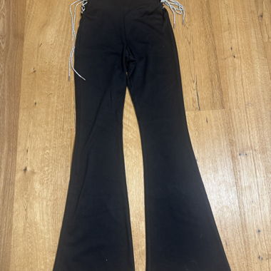 Pantaloni a zampa nera con coulisse