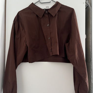Camicia Crop-Top Marrone H&M