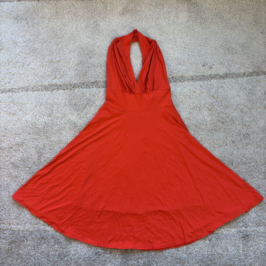 ANDALUZÍA RED HALTER NECK DRESS