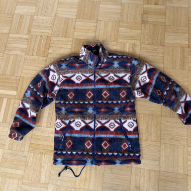Vintage Gemusterte Fleecejacke