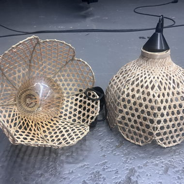 Rattan pendant lamps 2x