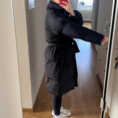 Cappotto invernale lungo imbottito Mango nero