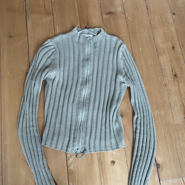 Cardigan vert zippé