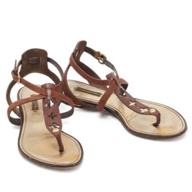 Sandales en cuir Louis Vuitton 39 marron
