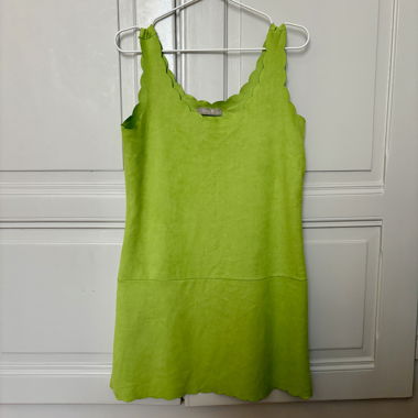 Robe vintage verte à ourlet coquillage