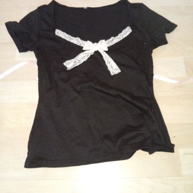 Black Corset Top with Lace Vintage Y2K