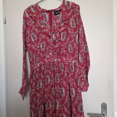 The Kooples red patterned midi dress