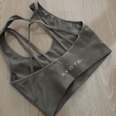 Beige Galaxy Ribbed Seamless Bra