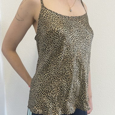 Cami in seta leopardata