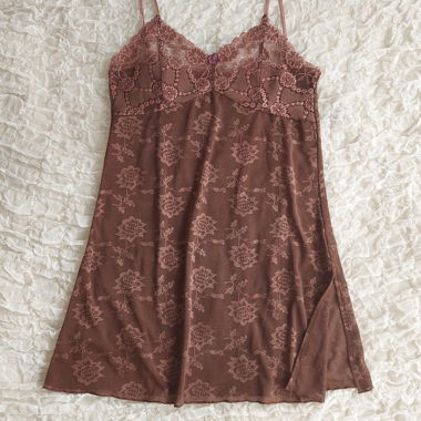 brown lace cami/dress