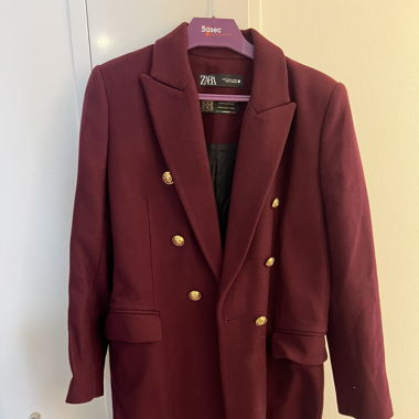 Zara premium burgundy coat