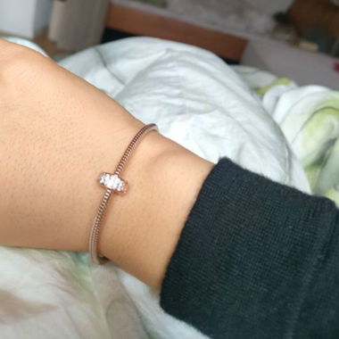 Bracelet Pandora Rose avec charm, 18cm, comme neuf!