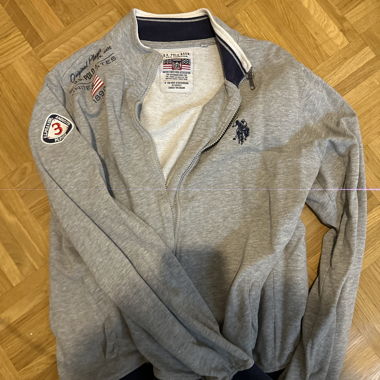 Felpa con zip grigia U.S. Polo Assn