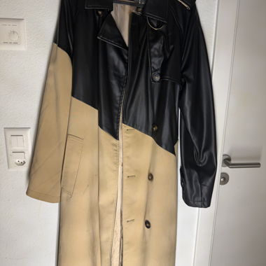 Faux leather trench coat