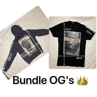 Lot 2x Vêtements Tupac Hoodie et Tshirt
