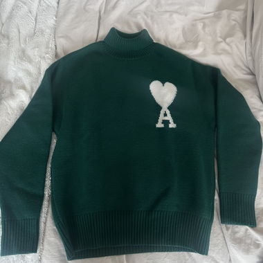 Maglione verde con collo alto Ami Paris