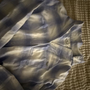 Hollister light blue checked blouse