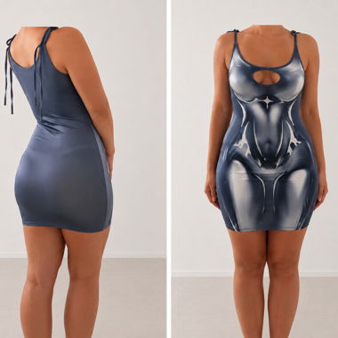 Bodycon Minikleid mit Print