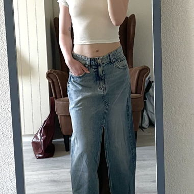 Gonna lunga in jeans chiaro