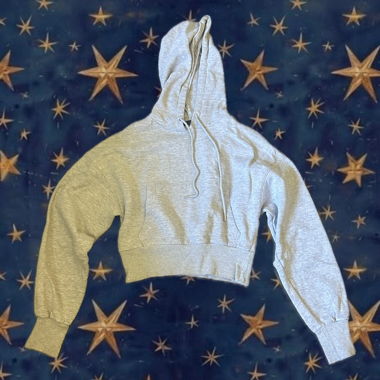 Grey Cropped Hoodie