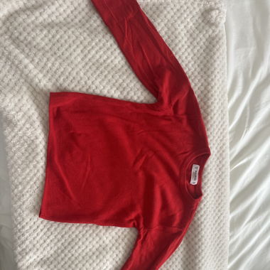 Crop top à manche longue rouge