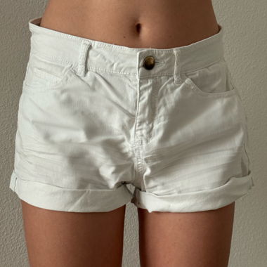 Weisse Denim-Shorts