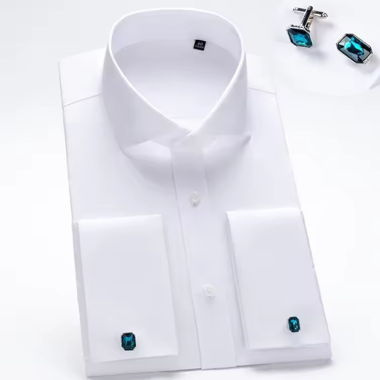 Camicia di alta qualità in cotone con gemelli