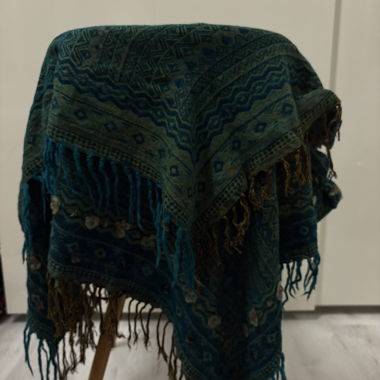 Patterned Scarf with Tassels