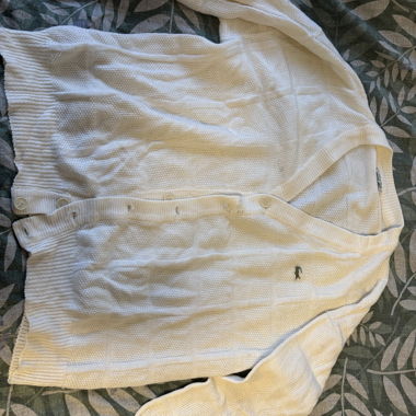 Cardigan Lacoste weiss Strickoptik Oversize