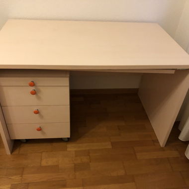 Schreibtisch-Auszugsplatte &Box mit Rollen