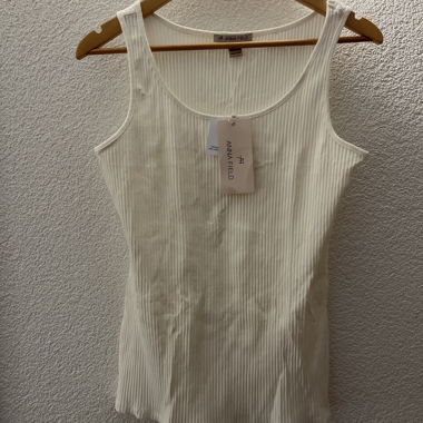 White Ribbed Tank Top Anna Field