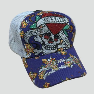 Ed Hardy tucker cap purple y2k