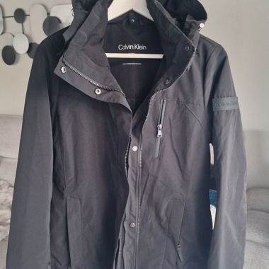 Calvin Klein Übergangsjacke, Schwarz, Gr. S – Neu