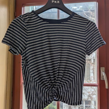 Hollister Striped Knot-Front Easy Tee S