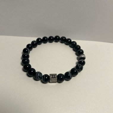 Bracciale di perle nere Hilfliger