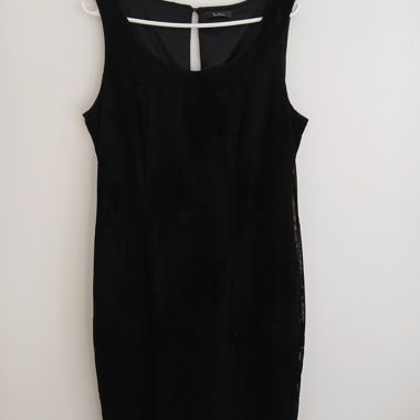 Vera Mont abito nero in pizzo taglia 42