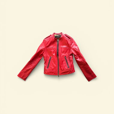 Rote Lederjacke Mademoiselle Jeanne