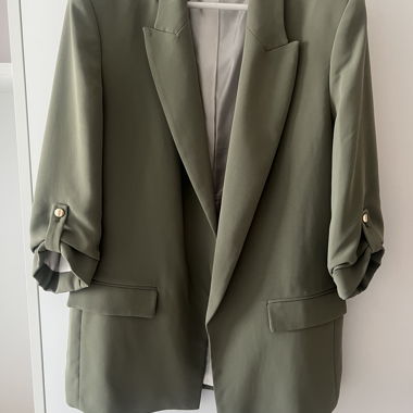 Zara blazer verde maniche 3/4 Taglia L