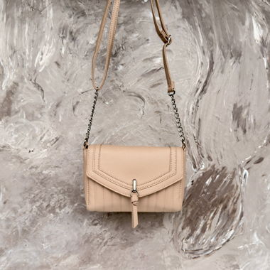 Mini Umhängetasche Kette Beige Nude 