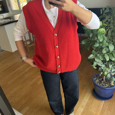 Ärmelloser Pullover Rot, trendig