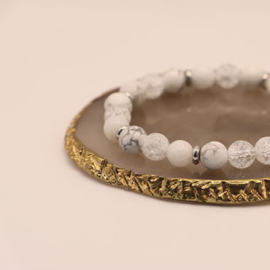 Jade-Howlith-Bergkristall Armband 
